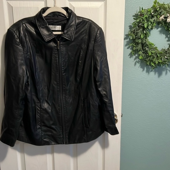 Valerie Stevens leather coat 1x - Picture 1 of 4